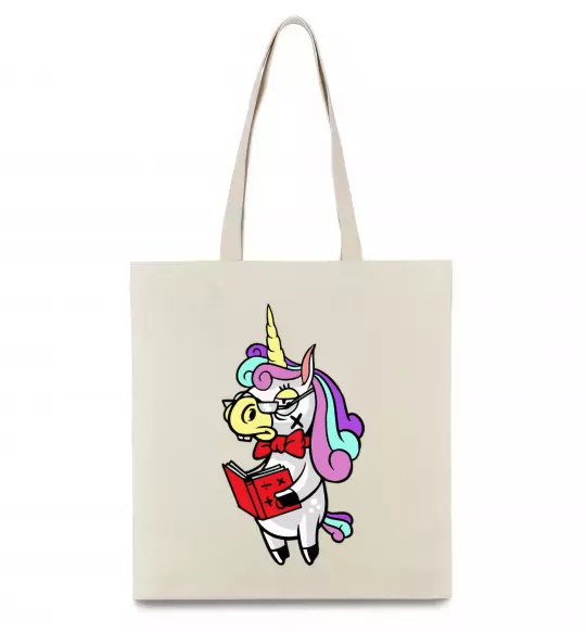 Эко-сумка Єдиноріг математик Бежевый фото