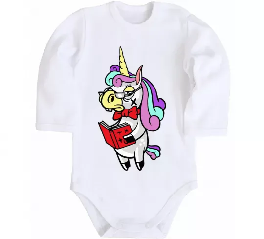 Детский боди Єдиноріг математик Белый фото