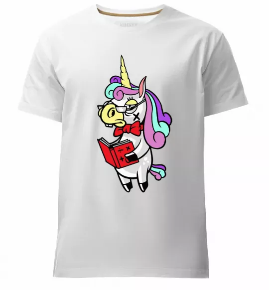 Мужская премиум футболка Єдиноріг математик Белый фото