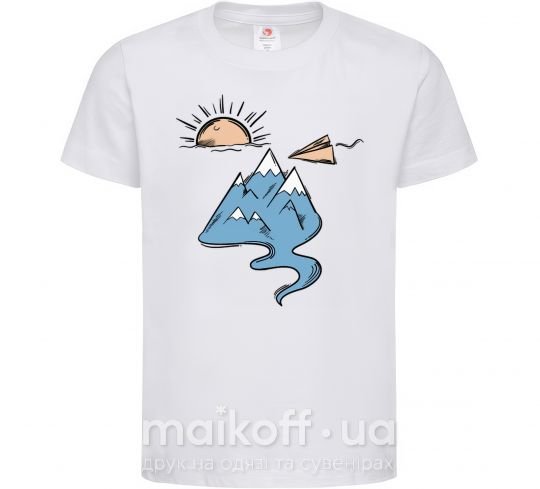 Детская футболка Закат горы Белый фото