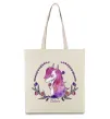 Еко-сумка Believe unicorn Бежевий фото