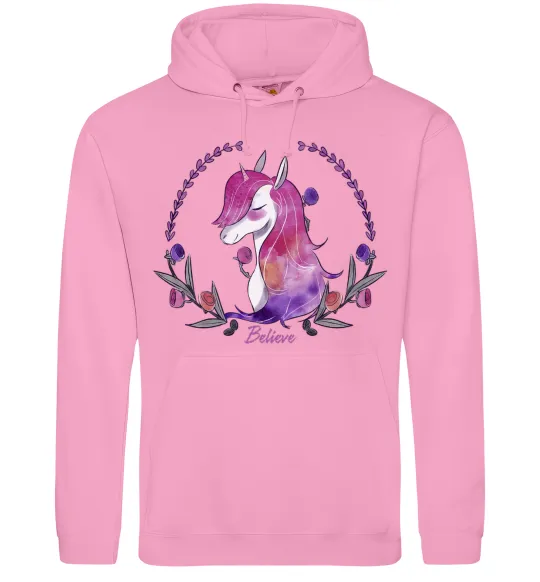 Женская толстовка (худи) Believe unicorn Розовый фото