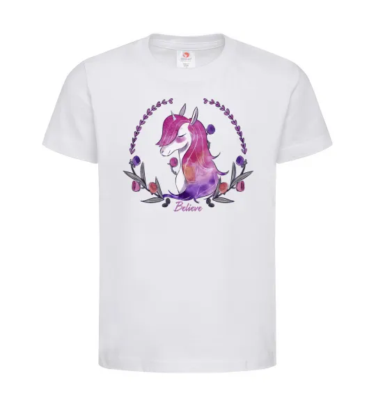 Дитяча футболка Believe unicorn Білий фото