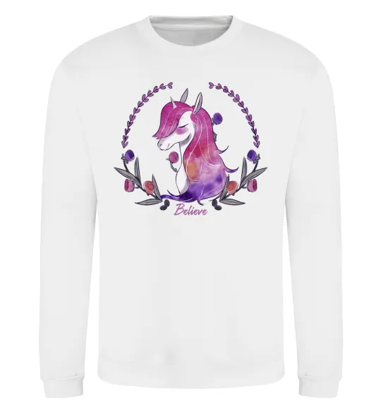 Світшот Believe unicorn Білий фото