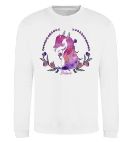 Свитшот Believe unicorn Белый фото