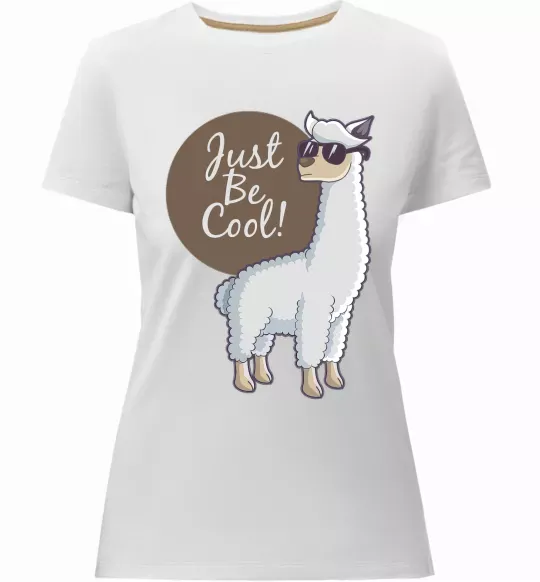 Женская премиум футболка Just be cool Белый фото