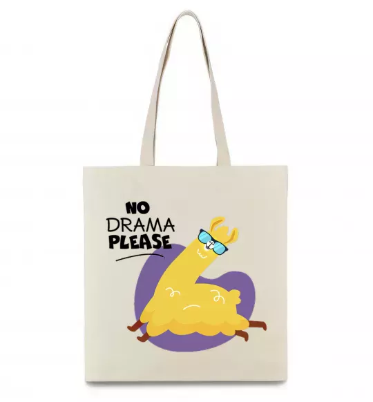 Эко-сумка No drama please Бежевый фото