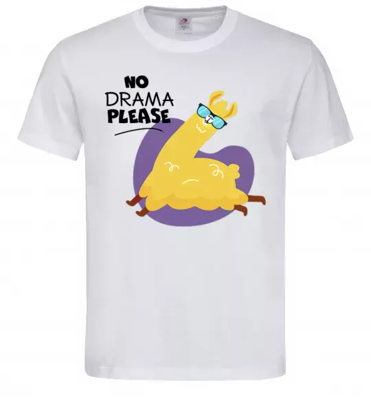 Мужская футболка No drama please Белый фото