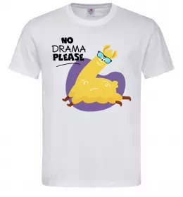 Мужская футболка No drama please Белый фото
