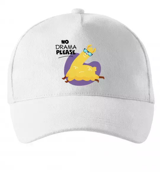 Кепка No drama please Білий фото