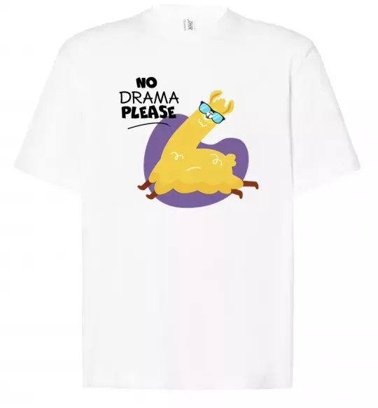 Футболка Оверсайз No drama please Белый фото