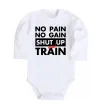 Детский боди No pain no gain shut up and train Белый фото