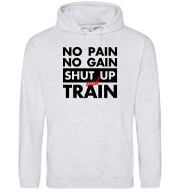 Жіноча толстовка (худі) No pain no gain shut up and train