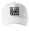 Кепка No pain no gain shut up and train Білий фото