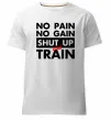 Мужская премиум футболка No pain no gain shut up and train Белый фото