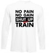 Реглан No pain no gain shut up and train Білий фото