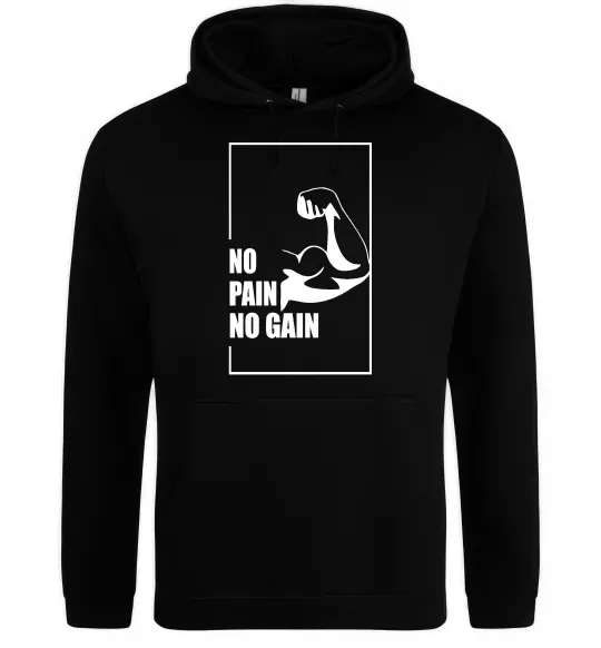 Чоловіча толстовка (худі) Stay strong no pain no gain Чорний фото