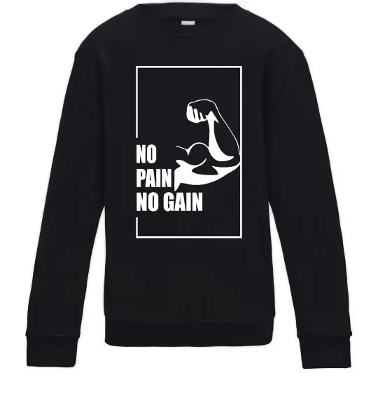 Дитячий світшот Stay strong no pain no gain Чорний фото