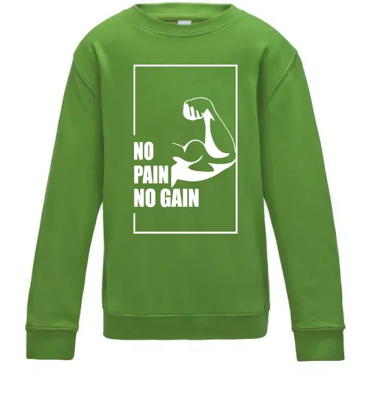 Дитячий світшот Stay strong no pain no gain Лаймовий фото