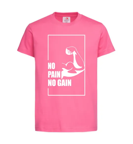 Дитяча футболка Stay strong no pain no gain Яскраво-рожевий фото