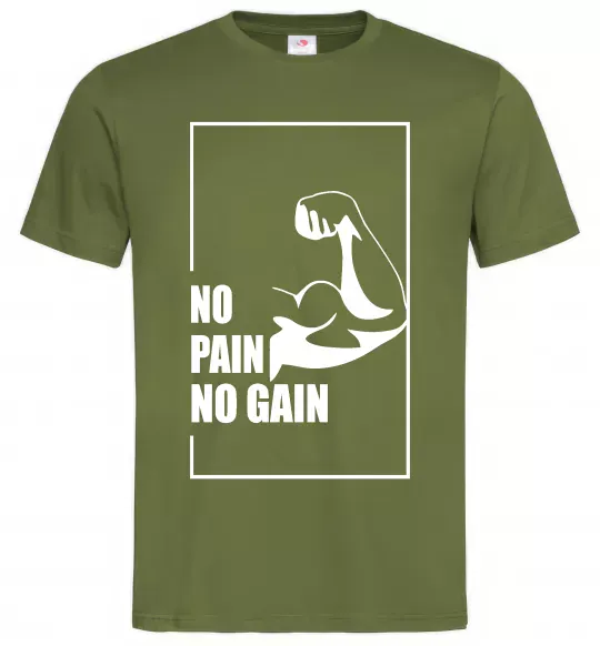 Чоловіча футболка Stay strong no pain no gain Оливковий фото