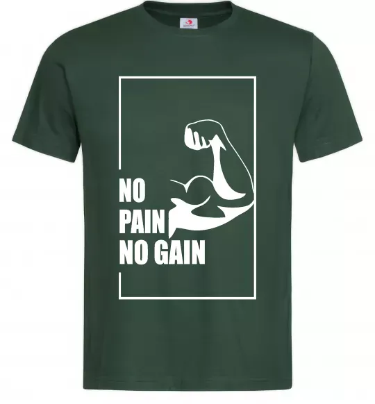 Чоловіча футболка Stay strong no pain no gain Темно-зелений фото