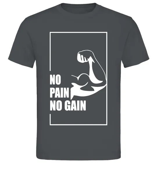 Чоловіча футболка Stay strong no pain no gain Графіт фото