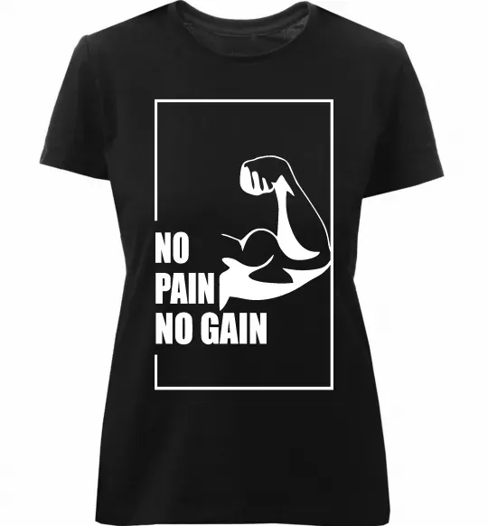 Жіноча преміум футболка Stay strong no pain no gain Чорний фото