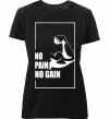 Жіноча преміум футболка Stay strong no pain no gain Чорний фото