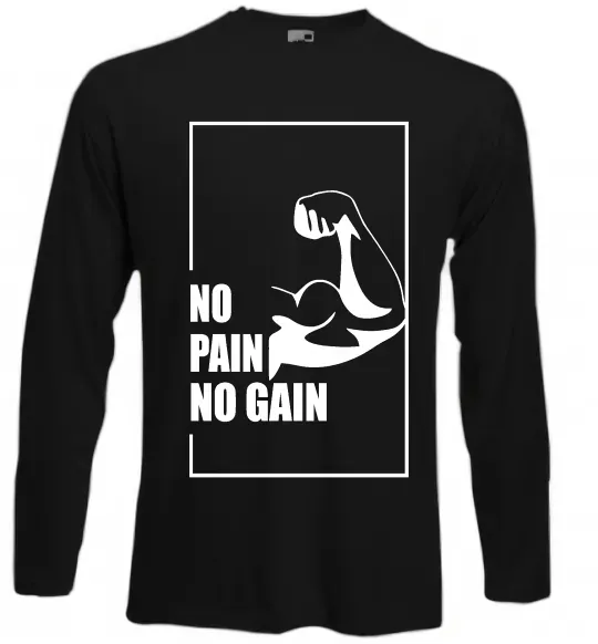 Лонгслив Stay strong no pain no gain Черный фото