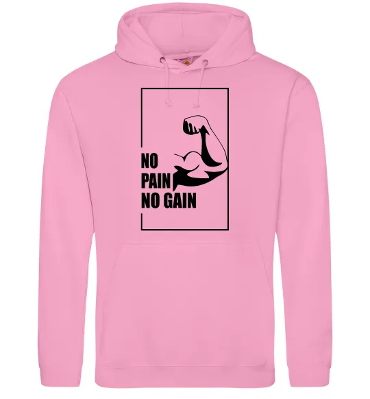 Мужская толстовка (худи) Stay strong no pain no gain Розовый фото