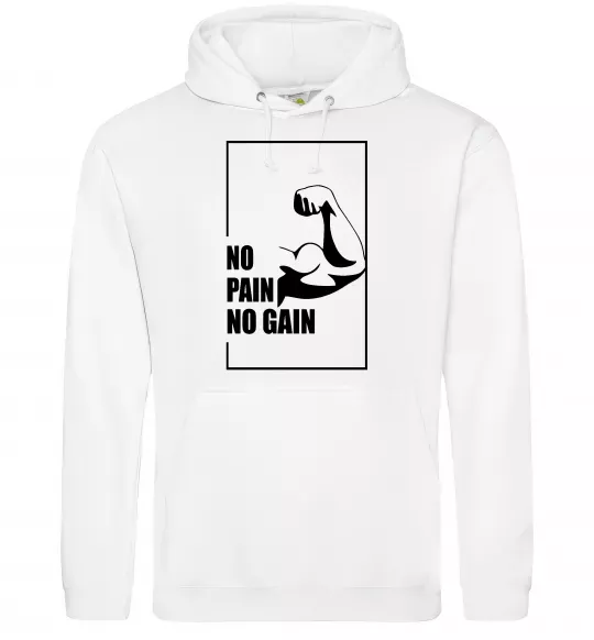 Жіноча толстовка (худі) Stay strong no pain no gain Білий фото