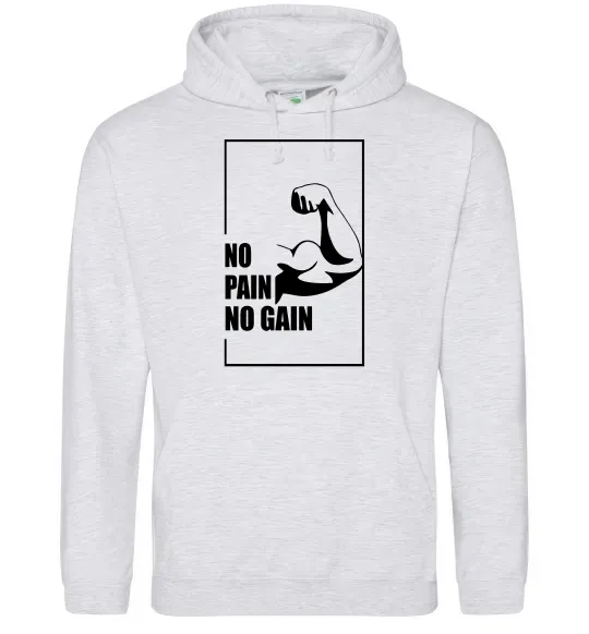 Жіноча толстовка (худі) Stay strong no pain no gain Сірий меланж фото
