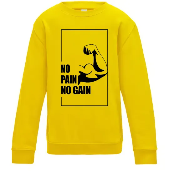 Дитячий світшот Stay strong no pain no gain Сонячно жовтий фото