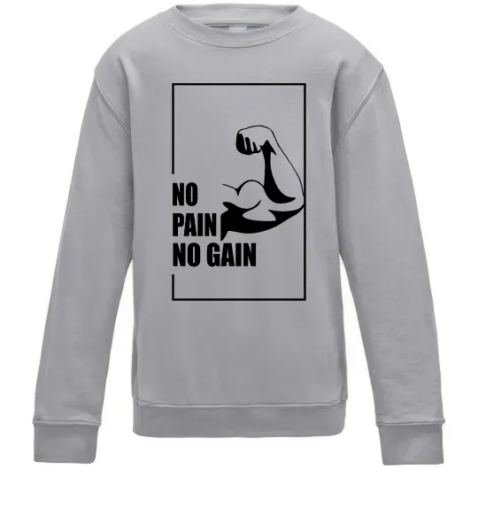 Дитячий світшот Stay strong no pain no gain Сірий меланж фото