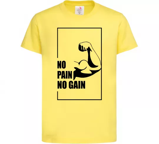 Дитяча футболка Stay strong no pain no gain Лимонний фото