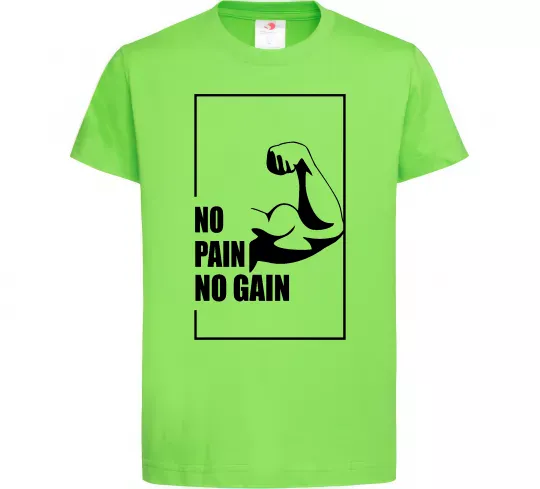 Дитяча футболка Stay strong no pain no gain Лаймовий фото