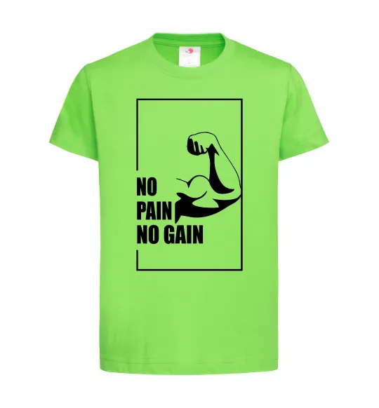 Дитяча футболка Stay strong no pain no gain Лаймовий фото