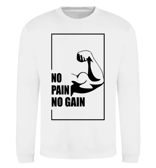 Світшот Stay strong no pain no gain Білий фото