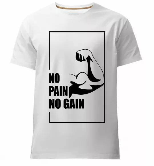 Мужская премиум футболка Stay strong no pain no gain Белый фото