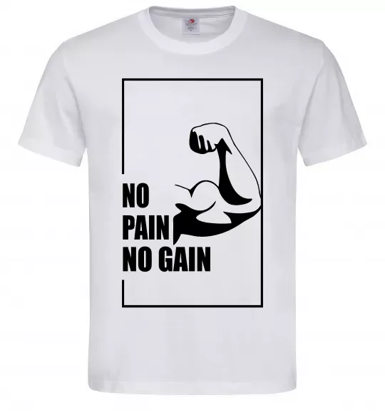 Чоловіча футболка Stay strong no pain no gain Білий фото
