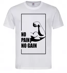 Чоловіча футболка Stay strong no pain no gain Білий фото