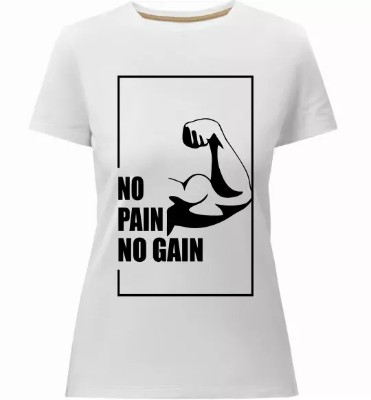 Жіноча преміум футболка Stay strong no pain no gain Білий фото