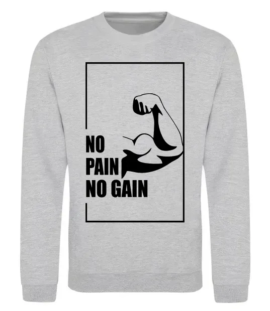 Свитшот Stay strong no pain no gain Серый меланж фото