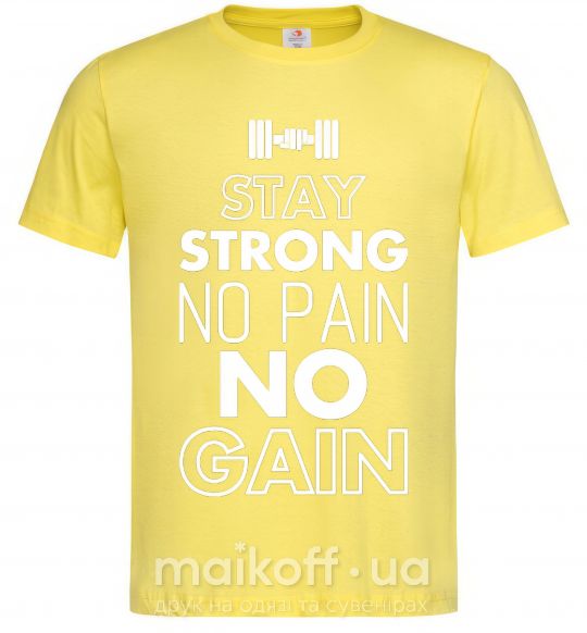 Чоловіча футболка Stay strong no pain no gain Лимонний фото