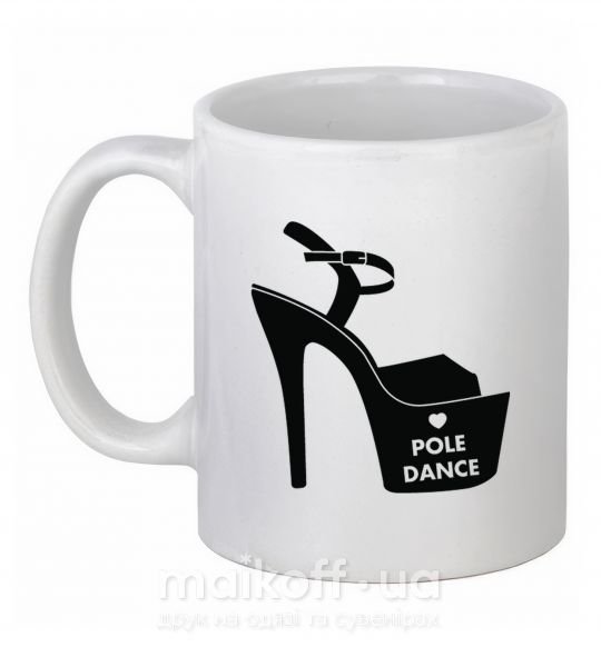 Чашка керамическая Pole dance shoes Белый фото