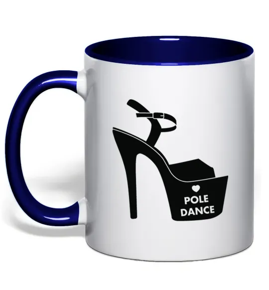 Чашка с цветной ручкой Pole dance shoes Глубокий темно-синий фото