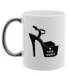 Чашка с цветной ручкой Pole dance shoes Серебро фото