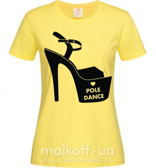 Женская футболка Pole dance shoes Лимонный фото