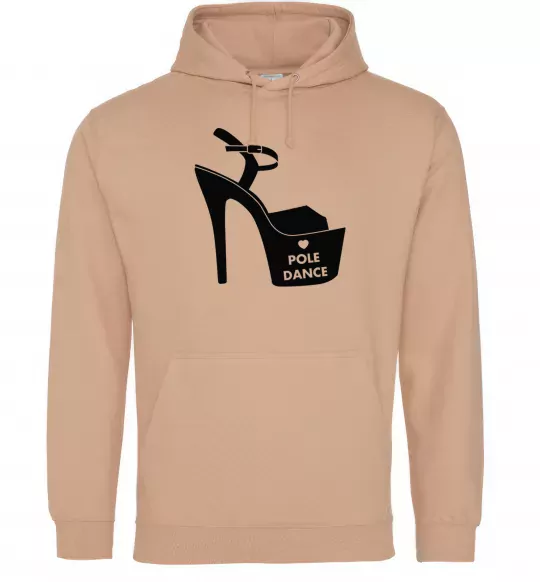 Женская толстовка (худи) Pole dance shoes Песочный фото